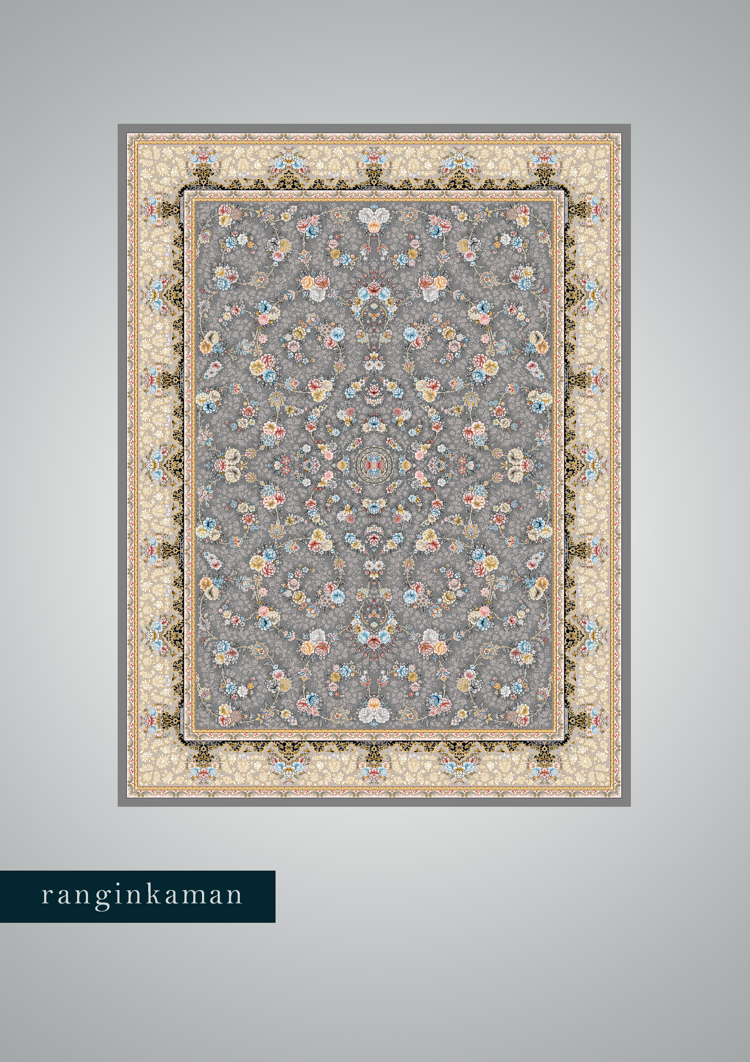 فرش 700 شانه طرح رنگین کمان